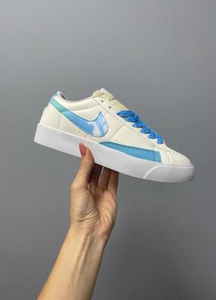 Кросівки жіночі nike blazer low '77 vintage leather sky logo/ кроссовки женские найк блэйзер