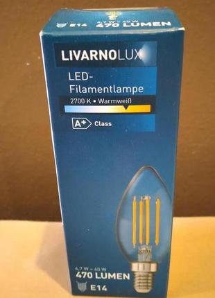 Світлодіодна led лампочка 2700к livarno lux е14. клас а+. німеччина3 фото