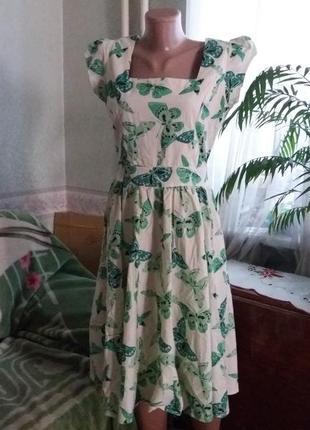 Бавовняне плаття - сарафанчик rosa & rosa з принтом метелики