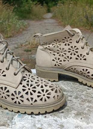 Стильні замшеві літні черевички, ботінки rieker2 фото