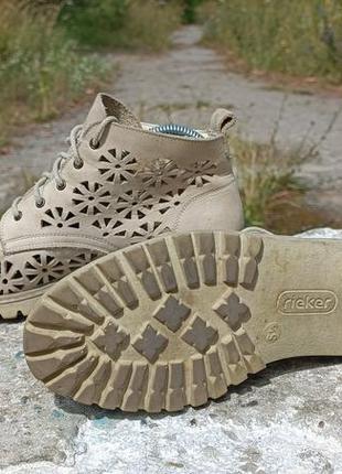 Стильні замшеві літні черевички, ботінки rieker6 фото