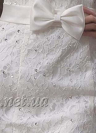 Рукавички весільні короткі на петельці білі (p334)4 фото