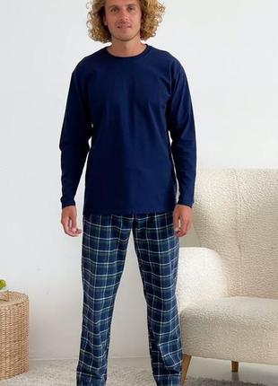 Мужская пижама, домашний костюм фланель1 фото