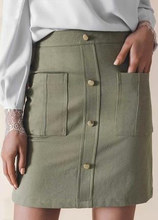 Стильная юбка с карманами в стиле zara2 фото