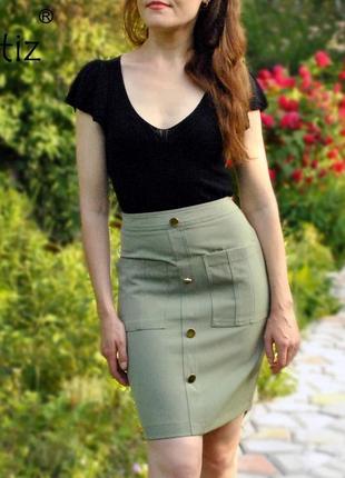 Стильная юбка с карманами в стиле zara3 фото