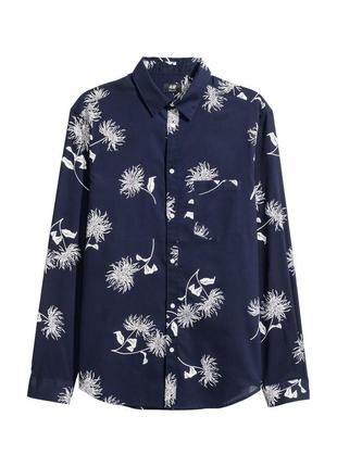 H&m хлопковая рубашка в цветочный принт4 фото