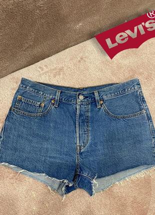 Класичні жіночі шорти 34 см з бахромою levi’s 5011 фото