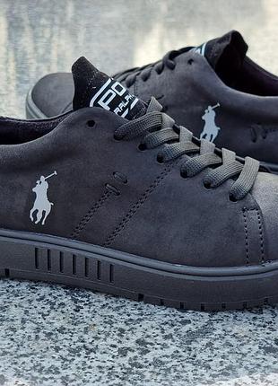 Черные кеды из натуральной кожи в стиле polo ralph lauren 36-40pp!!!