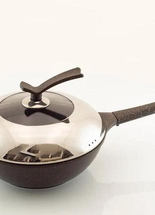 Сковорода вок| wok | з кришкою | 5 літрів | 28см