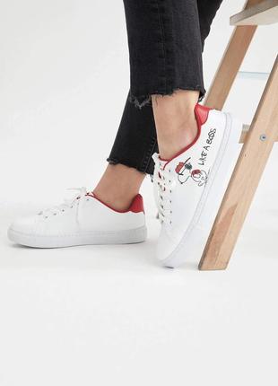 37 розмір нові жіночі кеди кросівки білі снупі snoopy defacto