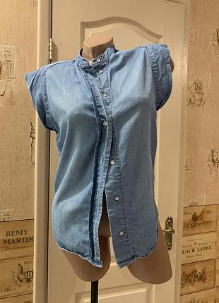 Сорочка безрукавка джинсова лиоцел