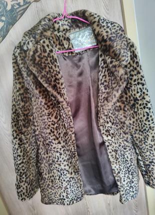 Шуба эко шубка курточка куртка пушистая леопардовая тигровая антмалистичный принт