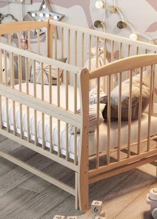 Кроватка колыбель для новорожденных элит маятник, 3 уровня дна, откидная боковина. орех6 фото