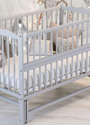 Кроватка колыбель для новорожденных веселка, маятник, 3 уровня дна, откидн боковина. слоновая кость4 фото