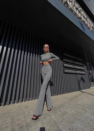 510 грн⚫️жіночій костюм топ штани кльош рубчик