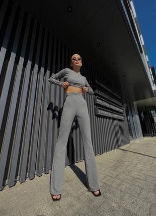 510 грн⚫️жіночій костюм топ штани кльош рубчик