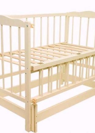 Кроватка деревянная для новорожденных анастасия 2, маятник, 120-60 см, бук, серый3 фото