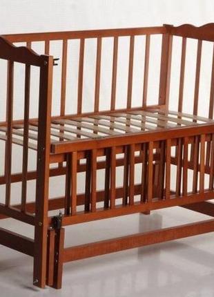 Кроватка деревянная для новорожденных анастасия 2, маятник, 120-60 см, бук, серый4 фото