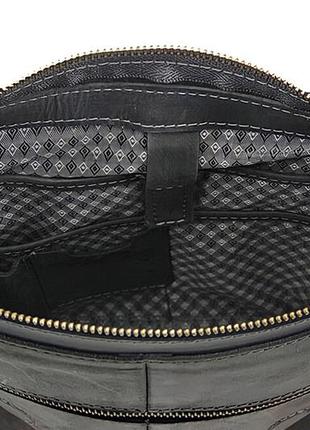 Чорна сумка планшет зі шкіри з ременем tom stone, середня сумка месенджер чорна матова чоловіча через плече топ5 фото