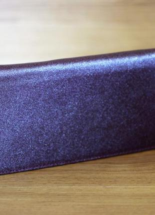 Портмоне-кардхолдер цвета ежевика из натуральной кожи фирмы dekol, кошелек женский кожаный качественный топ3 фото