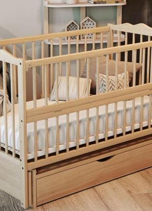 Кроватка колыбель для новорожденных веселка, ящик, маятник, 3 уровня дна, откидная боковина. венге6 фото