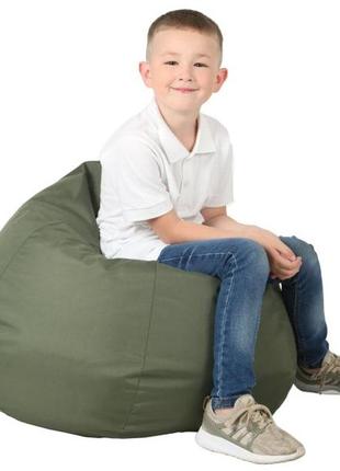 Крісло - мішок, груша для дитячих і ігрових кімнат, 60х90 см, хакі1 фото
