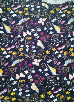 Чудова жіноча коттонова піжама avon в принт квіти пташки метелики/домашня бавовняна піжама мільфлер3 фото