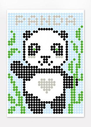Картина за номерами стікерами в тубусі "панда", 1200 стікерів 1852 33х48 см топ1 фото