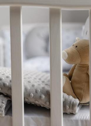 Дитяче ліжечко mriya з висувною скринькою, маятниковим механізмом поперечного хитання з фіксатором,  білий колір5 фото