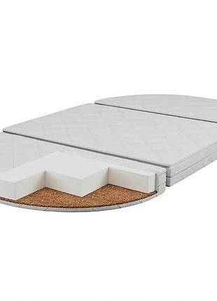 Матрац овальний трансформер 8 см для дитячого ліжечка розміром 71*120 кокос-поролон, 120х71х8 см