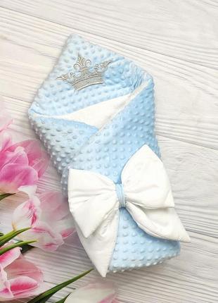 Детский теплый конверт - плед на выписку новорожденных, одеяло в коляску, кроватку, зима-весна микс цветов6 фото
