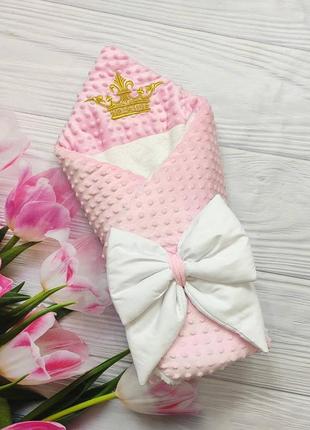 Детский теплый конверт - плед на выписку новорожденных, одеяло в коляску, кроватку, зима-весна микс цветов7 фото