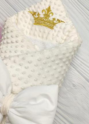 Дитячий теплий конверт - ковдру на виписку новонароджених, ковдру в коляску, ліжечко, зима-весна мікс кольорів