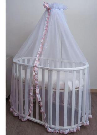Балдахін вуаль для дитячого ліжечка універсальний ilove 1099-08, pink, рожевий