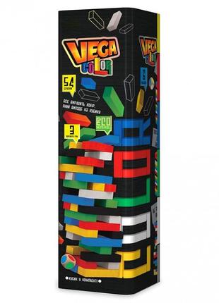 Дитяча настільна гра дженга "vega color" gvc-01u різнобарвна топ