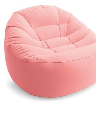 Надувное кресло intex 68590, 112 х 104 х 74 см, розовое топ1 фото