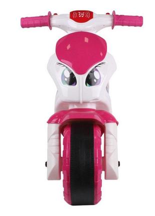 Каталка-біговець "мотоцикл" технок 6368txk біло-рожевий музичний топ1 фото