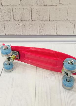 Скейт (пенни борд) penny board со светящимися колесами розовый арт. 1070/76761 топ3 фото