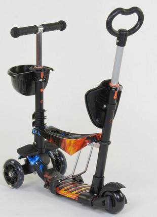 *самокат - беговел 5 в1 best scooter с родительской ручкой и подножками арт. 21500 топ9 фото