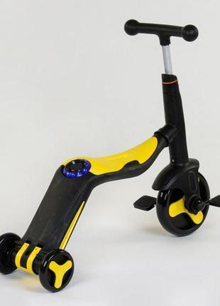 *самокат - беговел - велосипед 3 в 1 best scooter (желтый) арт. 10993 топ3 фото