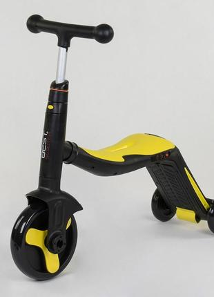 *самокат - беговел - велосипед 3 в 1 best scooter (желтый) арт. 10993 топ6 фото