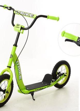 *самокат для детей и взрослых scooter с ручным тормозом (салатовый) арт. 2-043-1-gr топ