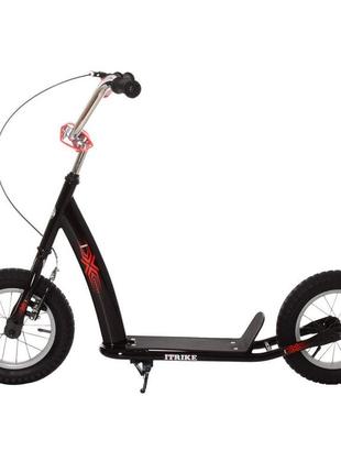 Самокат для детей и взрослых scooter с ручным тормозом (черный) арт. 2-047-b топ2 фото