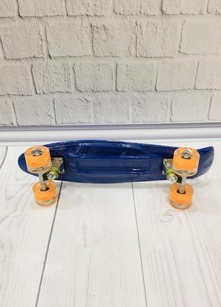 *скейт (пенни борд) penny board со светящимися колесами колеса синий арт. 7070/76761 топ