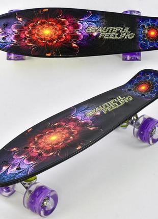 *скейт (пенни борд) penny board со светящимися колесами арт. 8740 топ2 фото