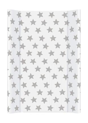 Пеленальна дошка для дитини,розмір 50x70 см, day & night, stars / зірочки білий / сірий