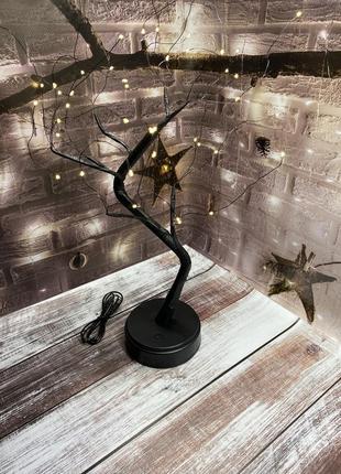Світильник-нічник "дерево лофт" чорного кольору з теплим led підсвічуванням, настільна лампа для дому8 фото