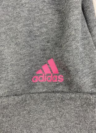 Толстовка спортивная худи свитшот пуловер серый женская adidas6 фото