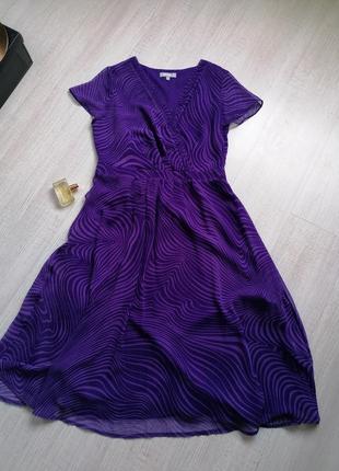 💜лавандовое расклешенное платье миди💜фіолетова сукня в стилі ретро 💜платье ретро в принт5 фото