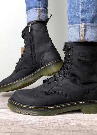 Женские высокие кожаные ботинки dr. martens